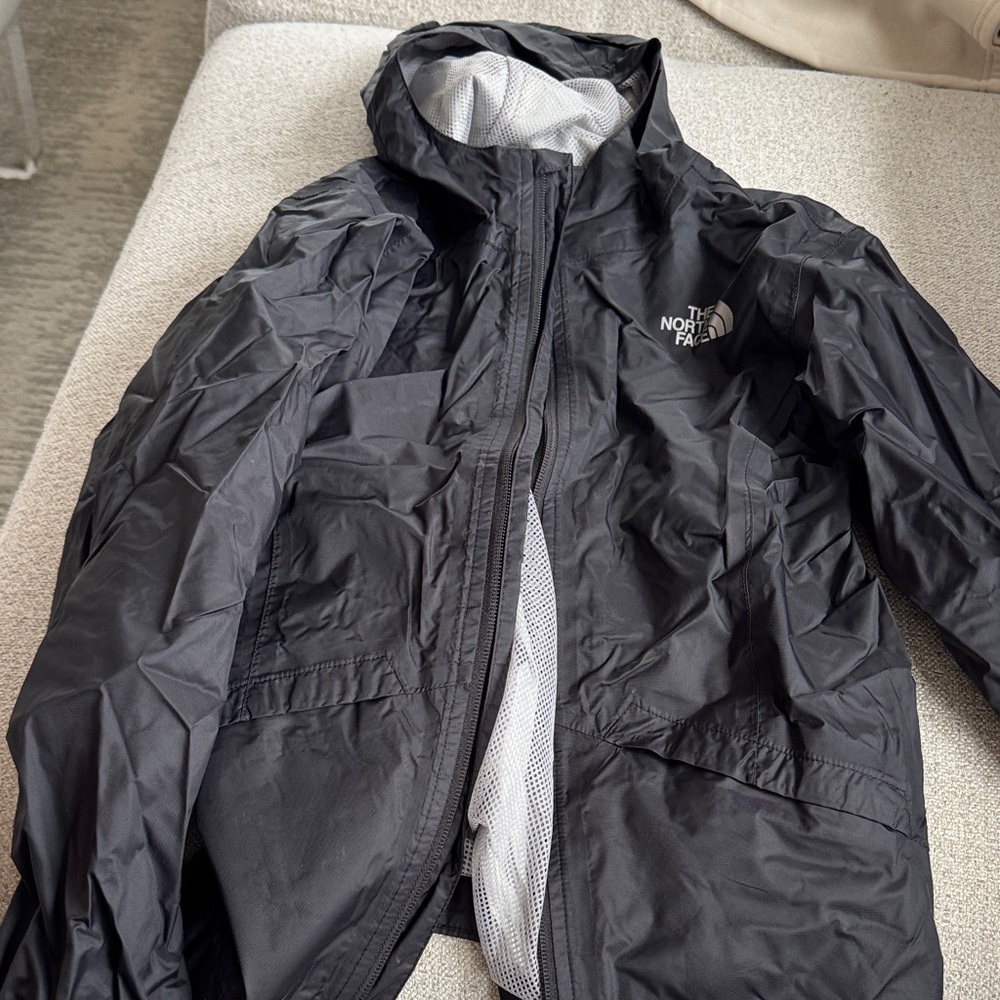 The North Face Girls Black Hooded Rain Jacket